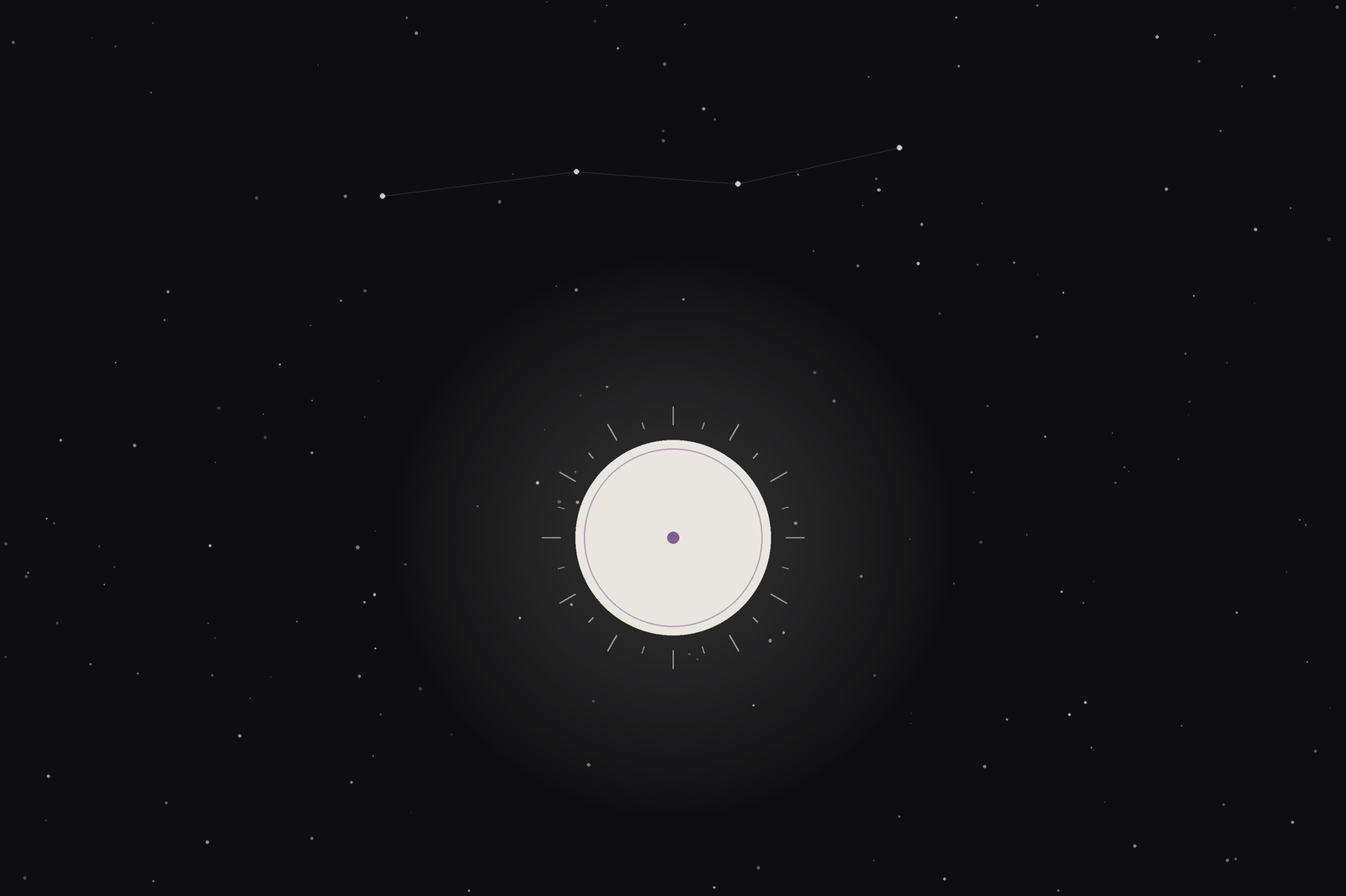 Aries season: a radiant sun beneath the Aries constellation in the Lunar Haus style