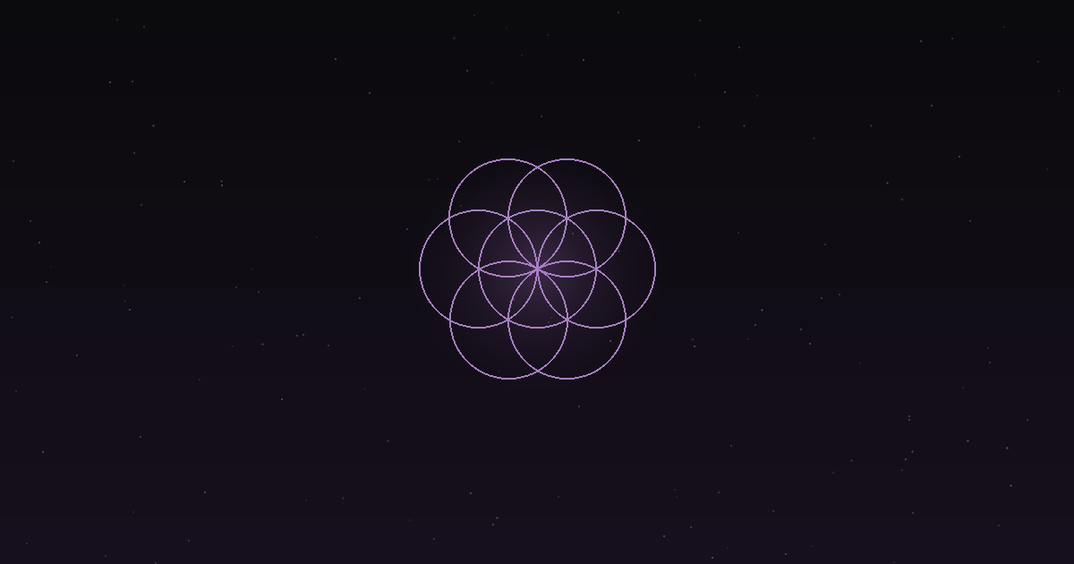 Astrology and numerology: interlocking sacred geometry circles in deep plum