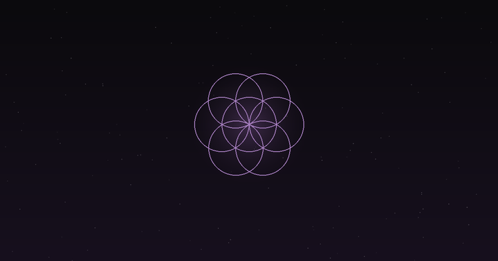 Astrology and numerology: interlocking sacred geometry circles in deep plum