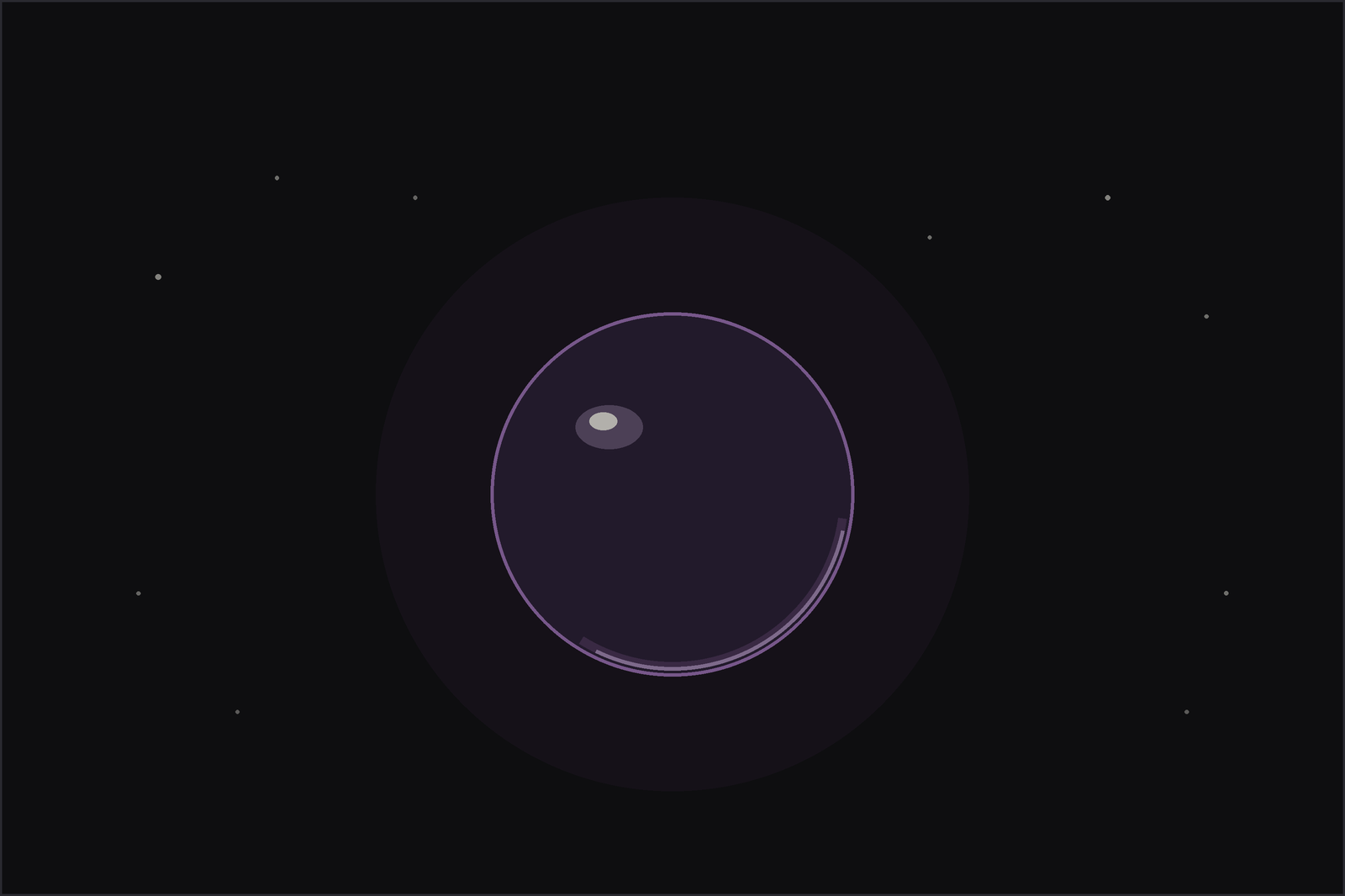 Black obsidian meaning: an illustrated glossy black scrying orb under a crescent moon, in the Lunar Haus style