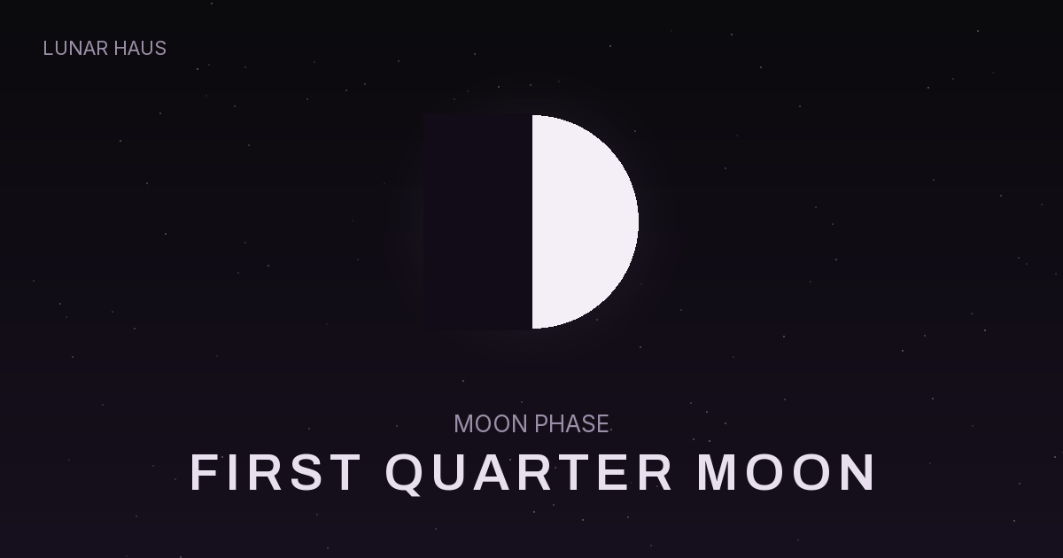 First Quarter Moon meaning and phase, Lunar Haus