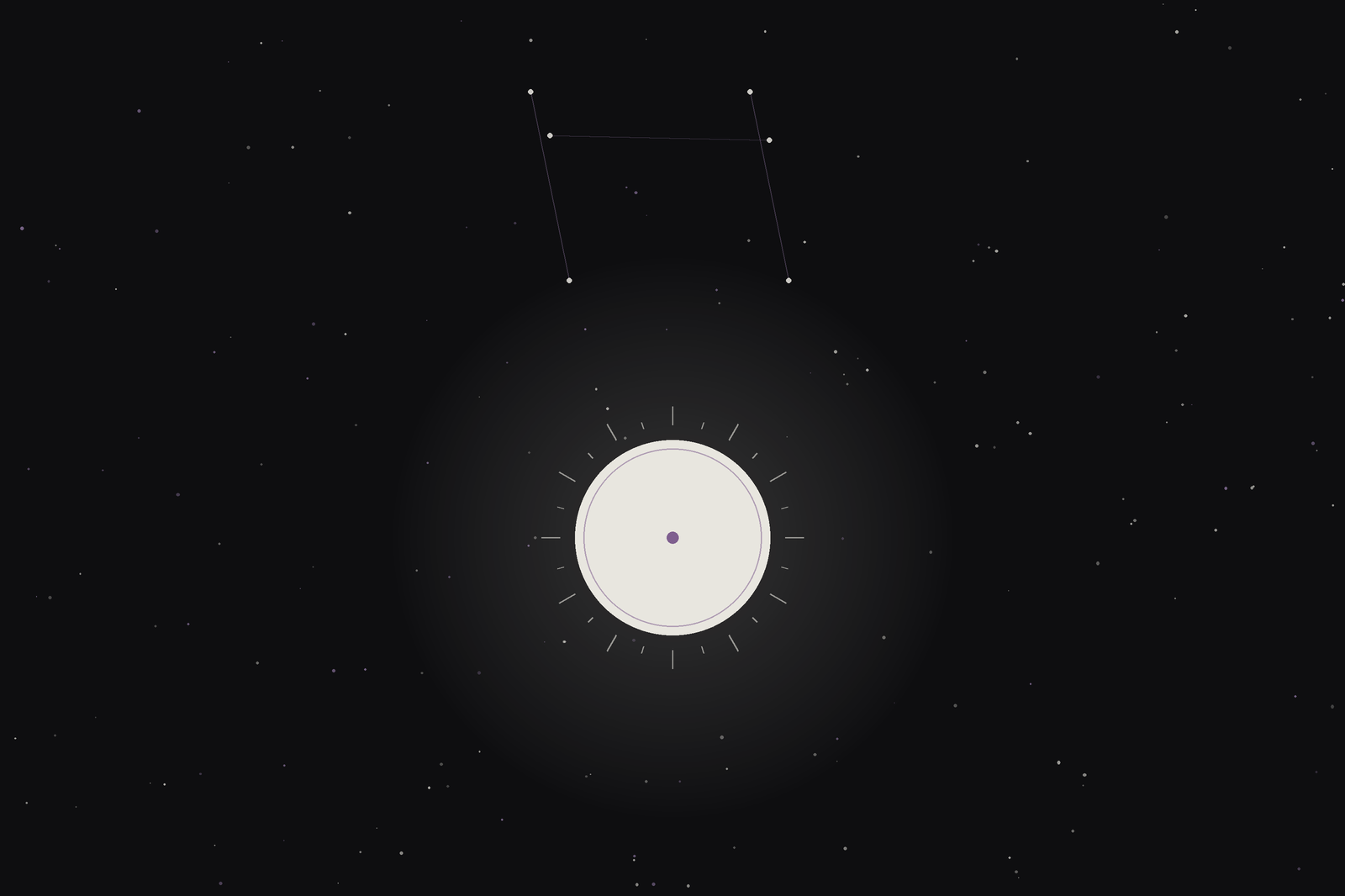 Gemini season: a radiant sun beneath the Gemini constellation in the Lunar Haus style