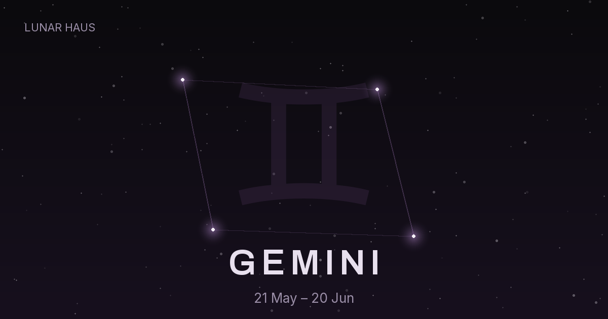 Gemini rising sign constellation, Lunar Haus