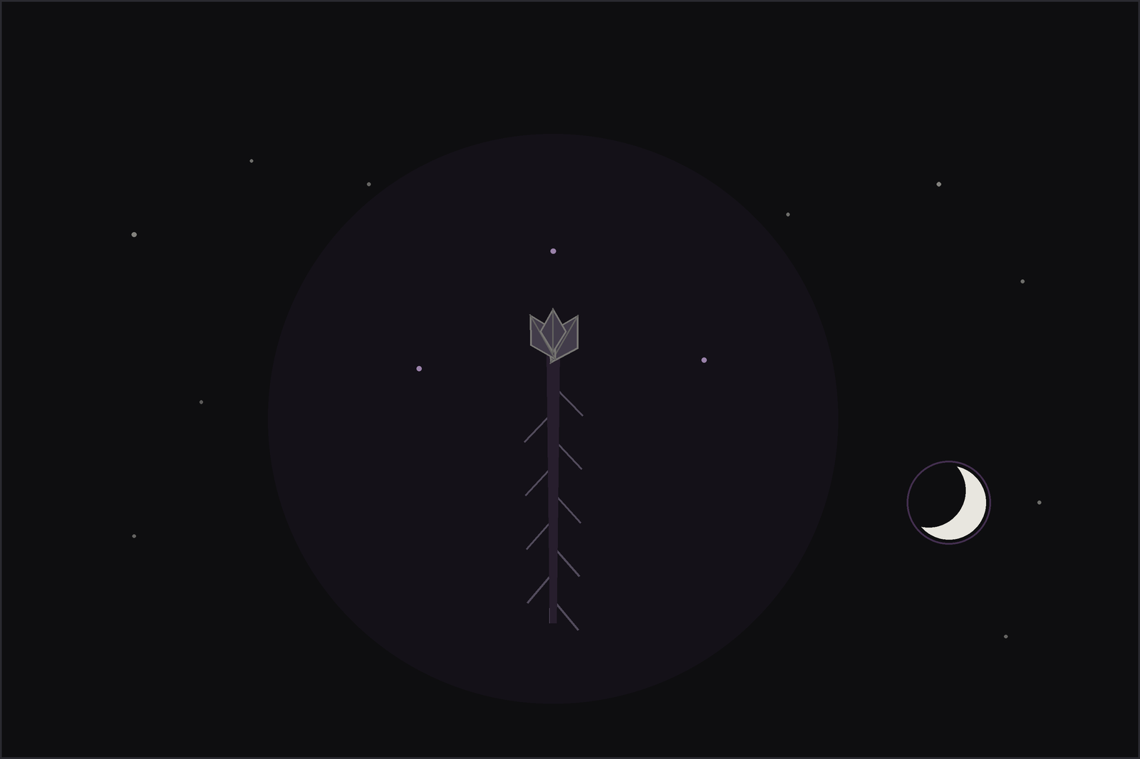Ginger meaning and uses: a golden branching ginger rhizome with a reed-like stem beneath a crescent moon, in the Lunar Haus style