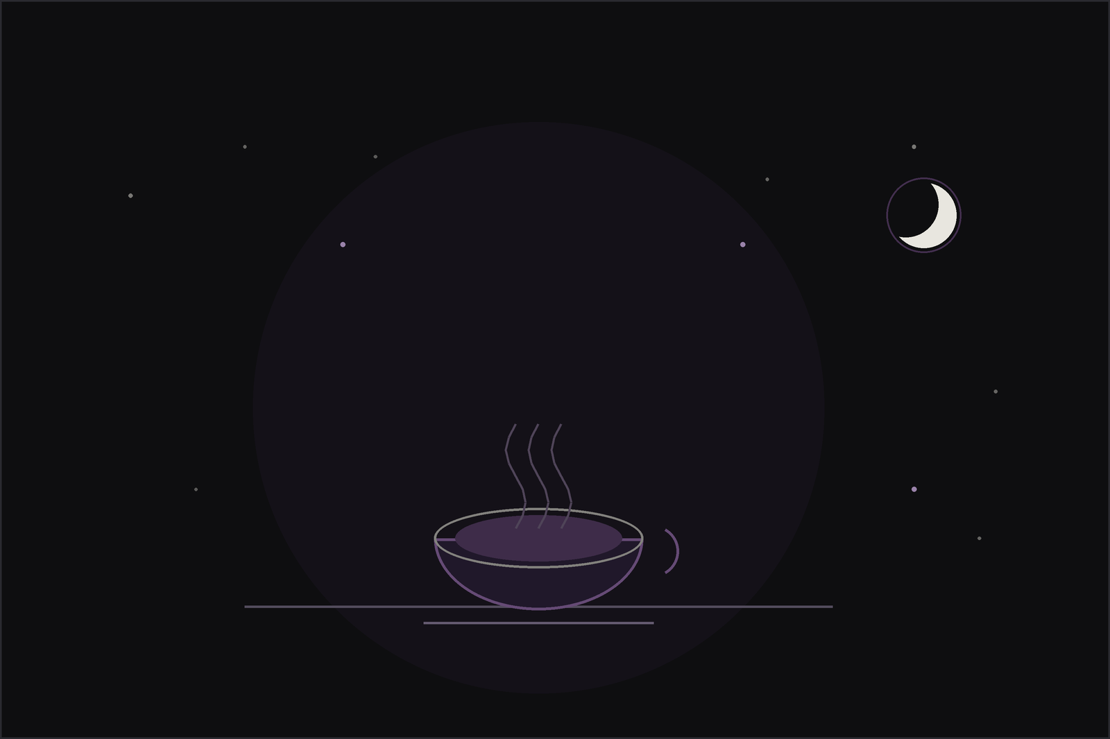 Herbs for sleep: dried chamomile, lavender and valerian with a warm cup of tea by a bedside in the Lunar Haus style