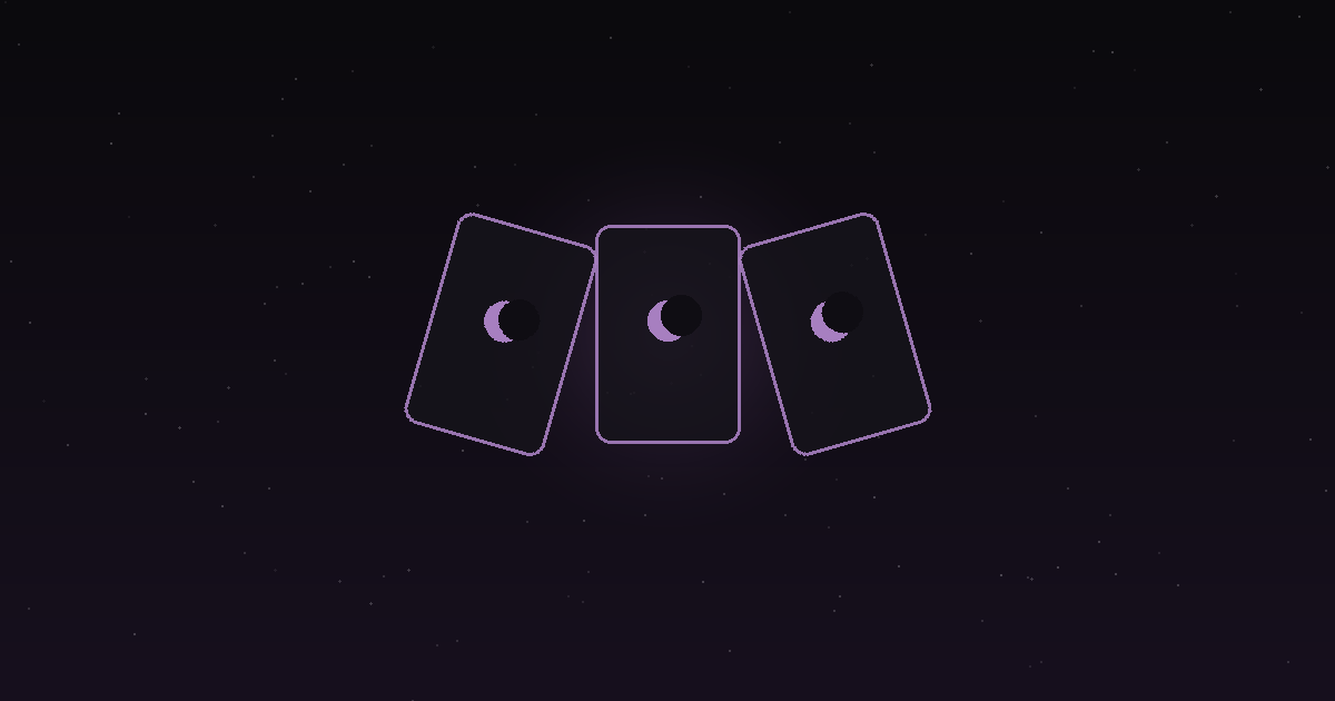 History of tarot: a fan of tarot cards beneath a starlit sky