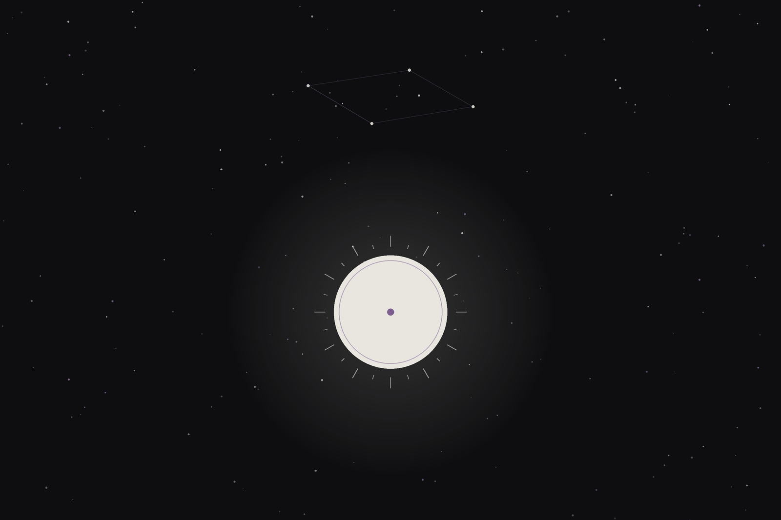 Libra season: a radiant sun beneath the Libra constellation in the Lunar Haus style