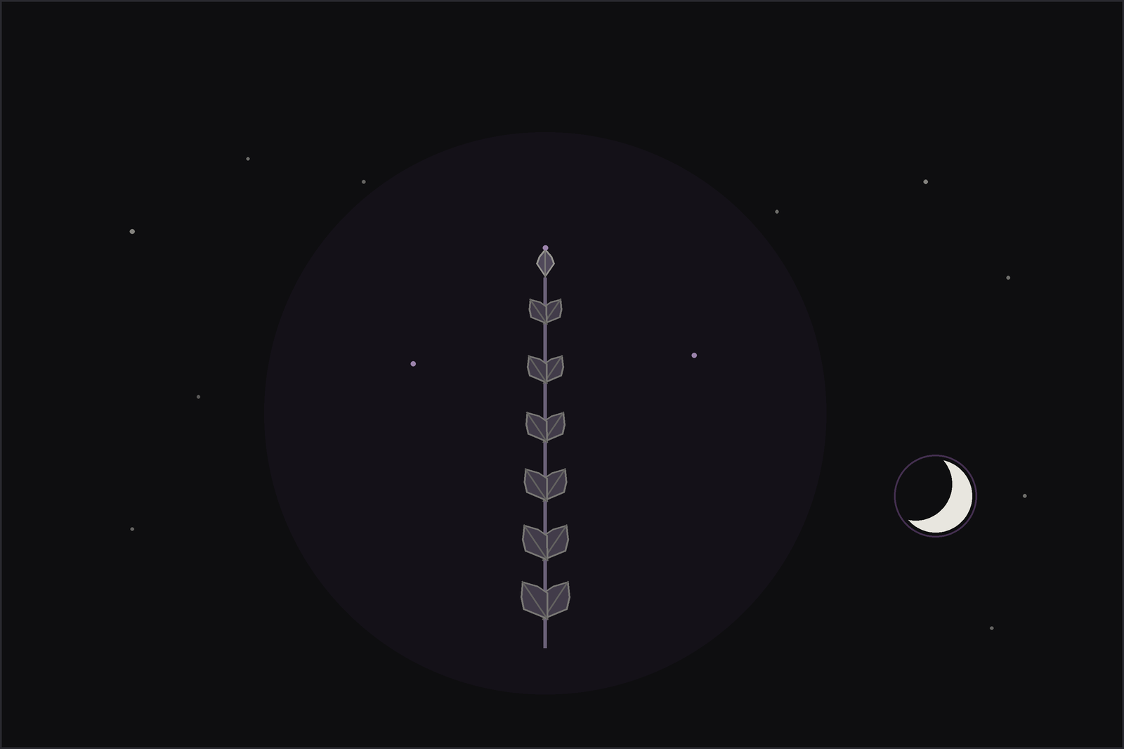 Mugwort meaning and uses: tall silver-backed mugwort leaves and dull flower plumes beneath a crescent moon, in the Lunar Haus style