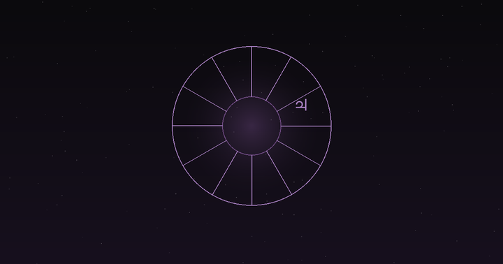 Planets in houses: the planet Jupiter glyph within a twelve-house wheel