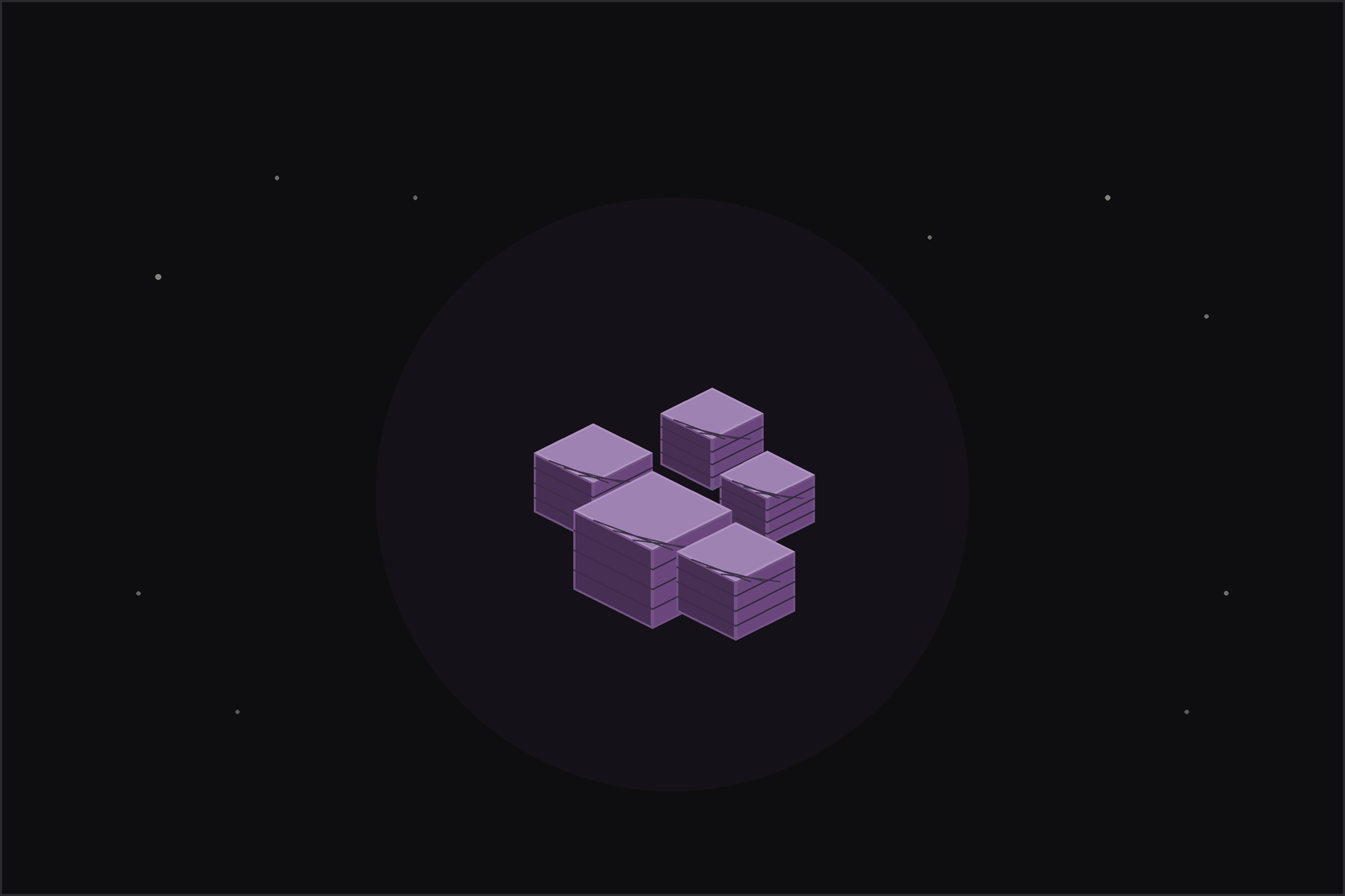 Pyrite meaning: an illustrated cluster of golden pyrite cubes under a crescent moon, in the Lunar Haus style