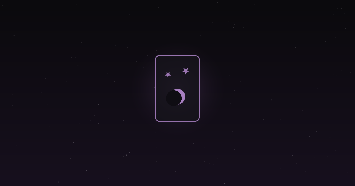 Reversed tarot cards: a reversed, upside-down tarot card under the stars