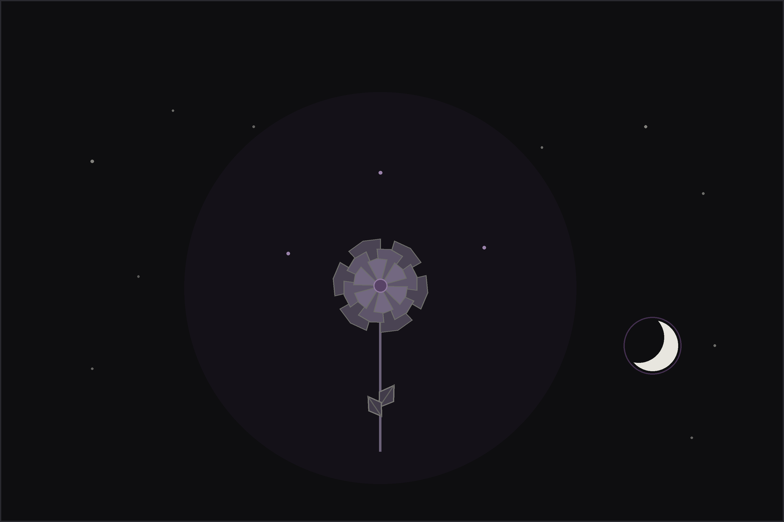Rose meaning and uses: an open rose with petals and a ripe hip beneath a crescent moon, in the Lunar Haus style