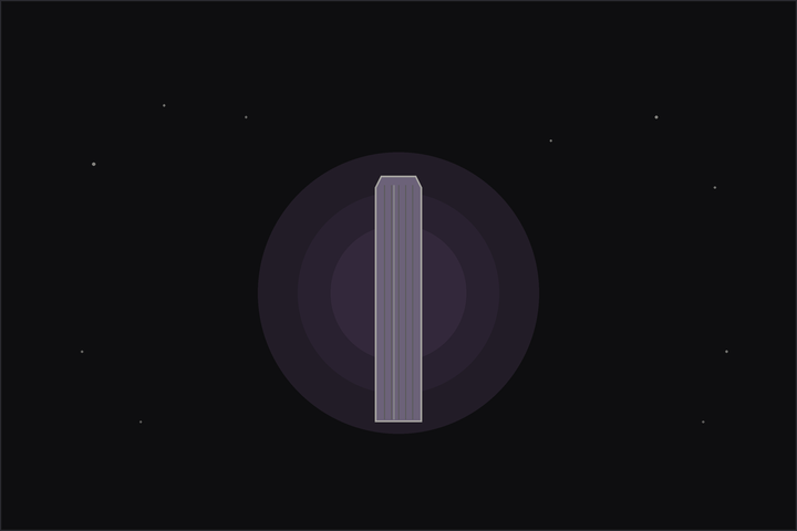 Selenite meaning: an illustrated glowing selenite wand under a crescent moon, in the Lunar Haus style