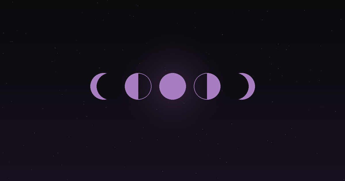 Tarot and moon phases: the phases of the moon from new to full and back