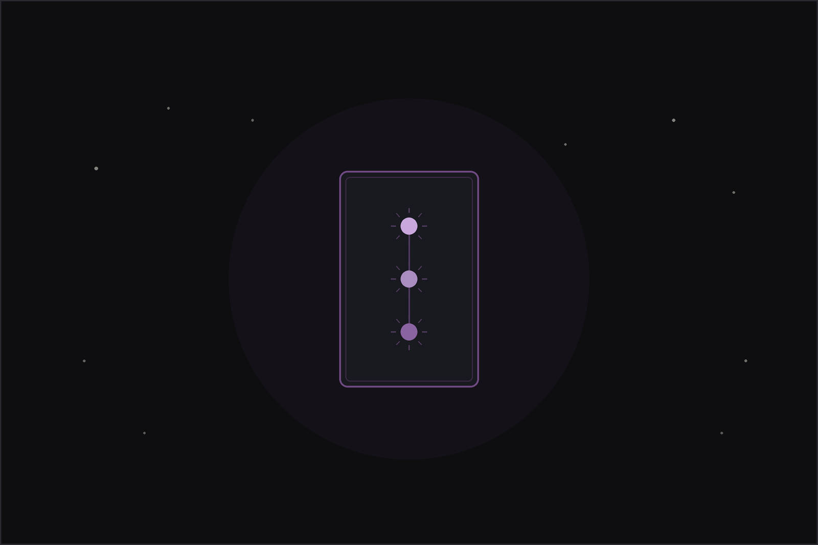 Tarot health spread: a tarot card showing three glowing points for body, mind and spirit under a crescent moon.