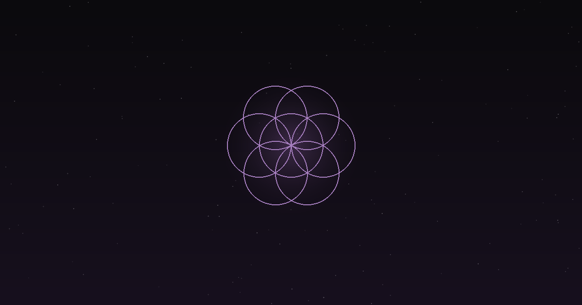 Tarot numerology: interlocking sacred geometry circles in deep plum