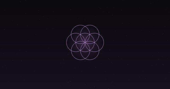 Tarot numerology: interlocking sacred geometry circles in deep plum