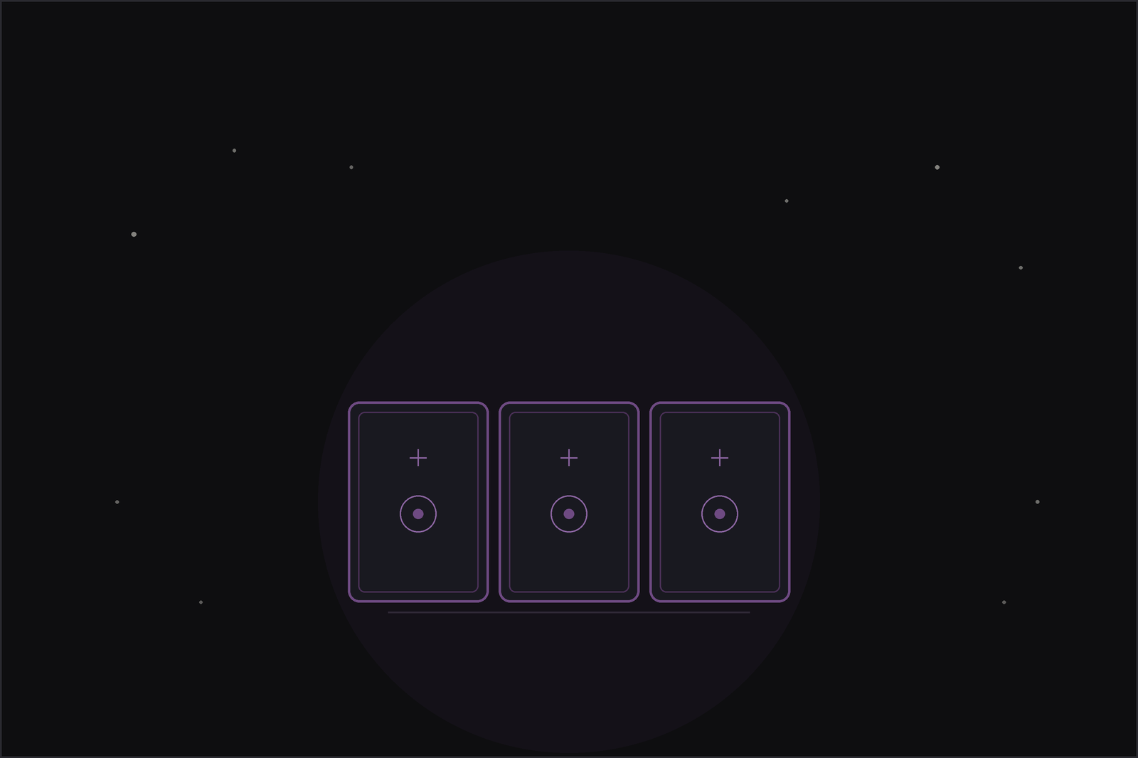 Tarot spreads for self discovery: three tarot cards laid in a row beneath a crescent moon