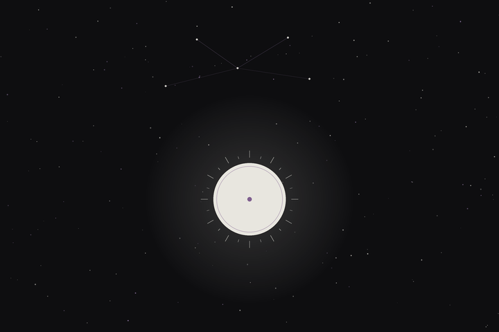 Taurus season: a radiant sun beneath the Taurus constellation in the Lunar Haus style