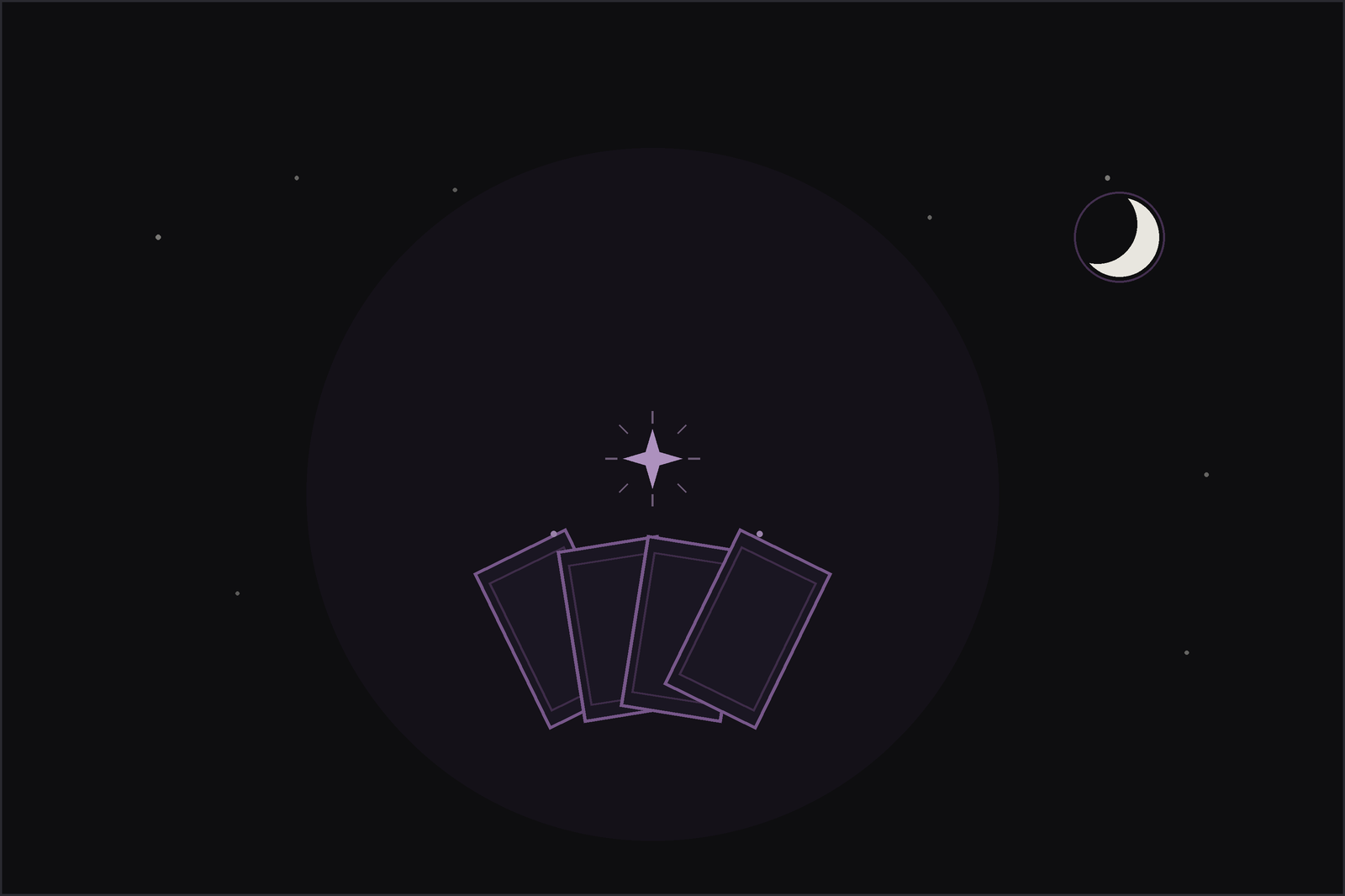 What are oracle cards: an open oracle deck fanned on linen beside a guidebook in the Lunar Haus style